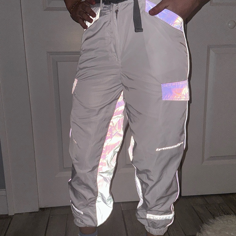 Iamgia White Reflective Rave Cargo Pants Gem